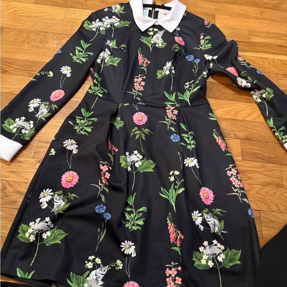 Ted Baker Black Dress with White Collar